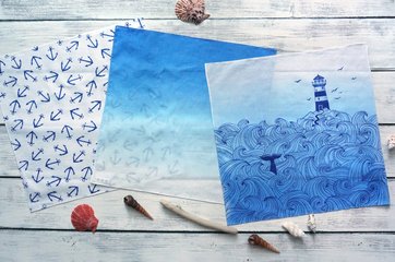 Набор мужских носовых платочков «Синий океан»