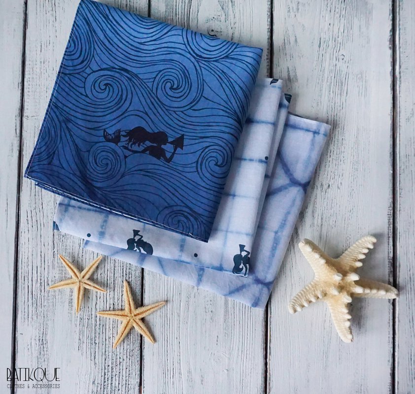 Набор мужских носовых платков «Песнь сирен» - BATIKQUE