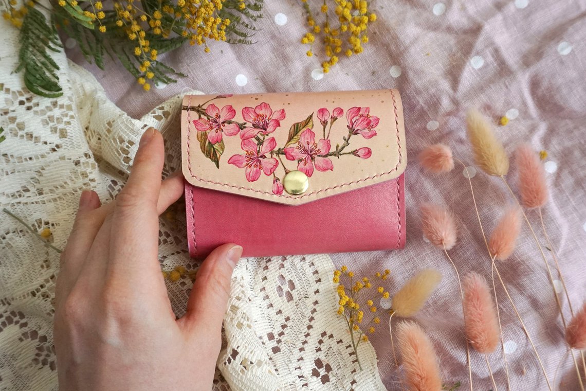 Маленький кошелёк «Розовая яблоня» - фото 1