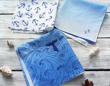 Набор мужских носовых платочков «Синий океан» - фото 2